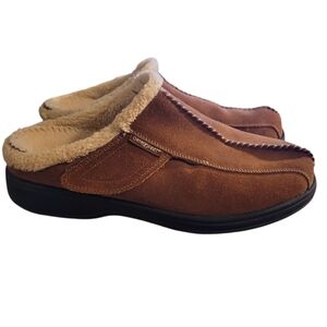 Orthofeet Asheville mens suede faux fur lined slipper - 11W.     J18